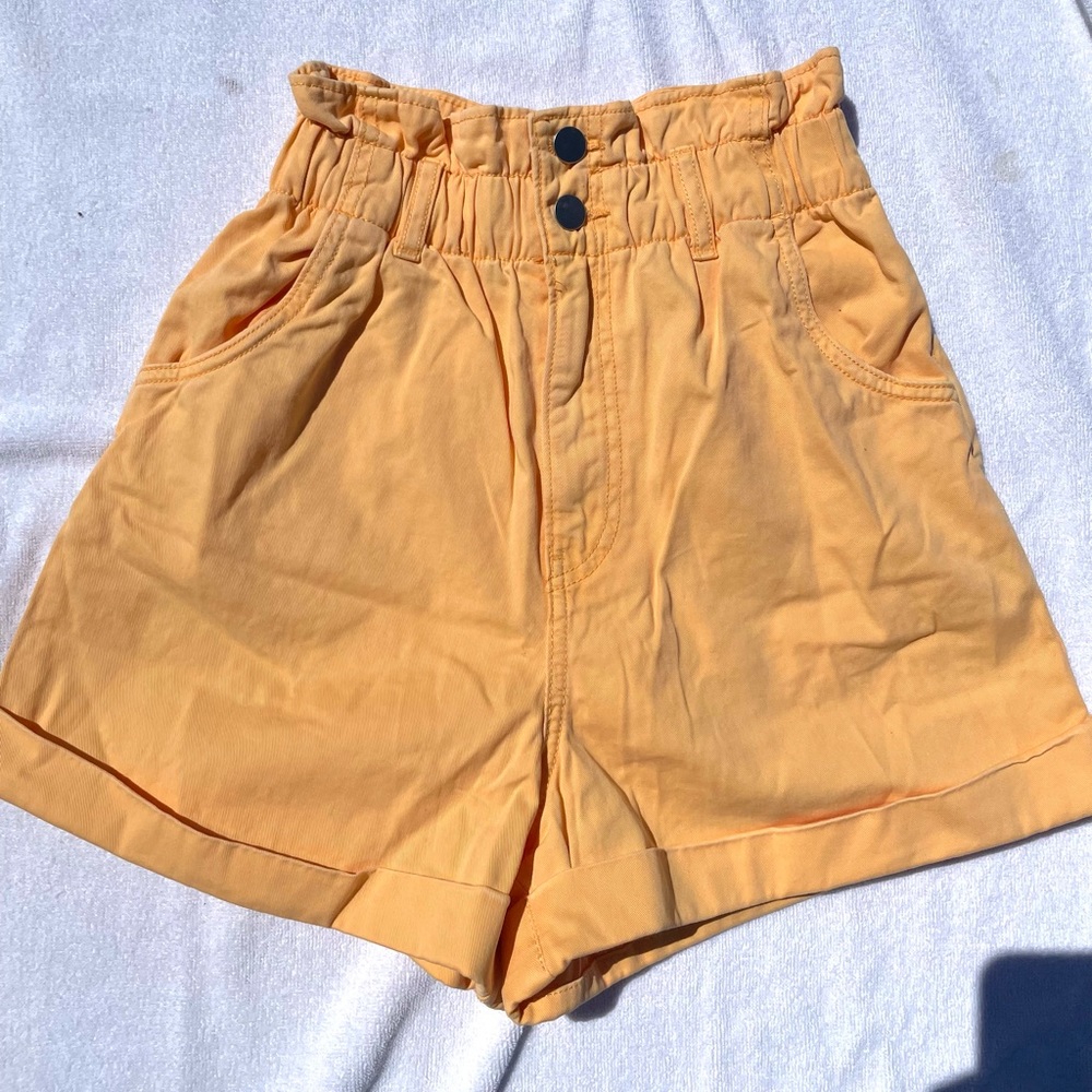 Creamsicle Orange Paperbag Waist Shorts